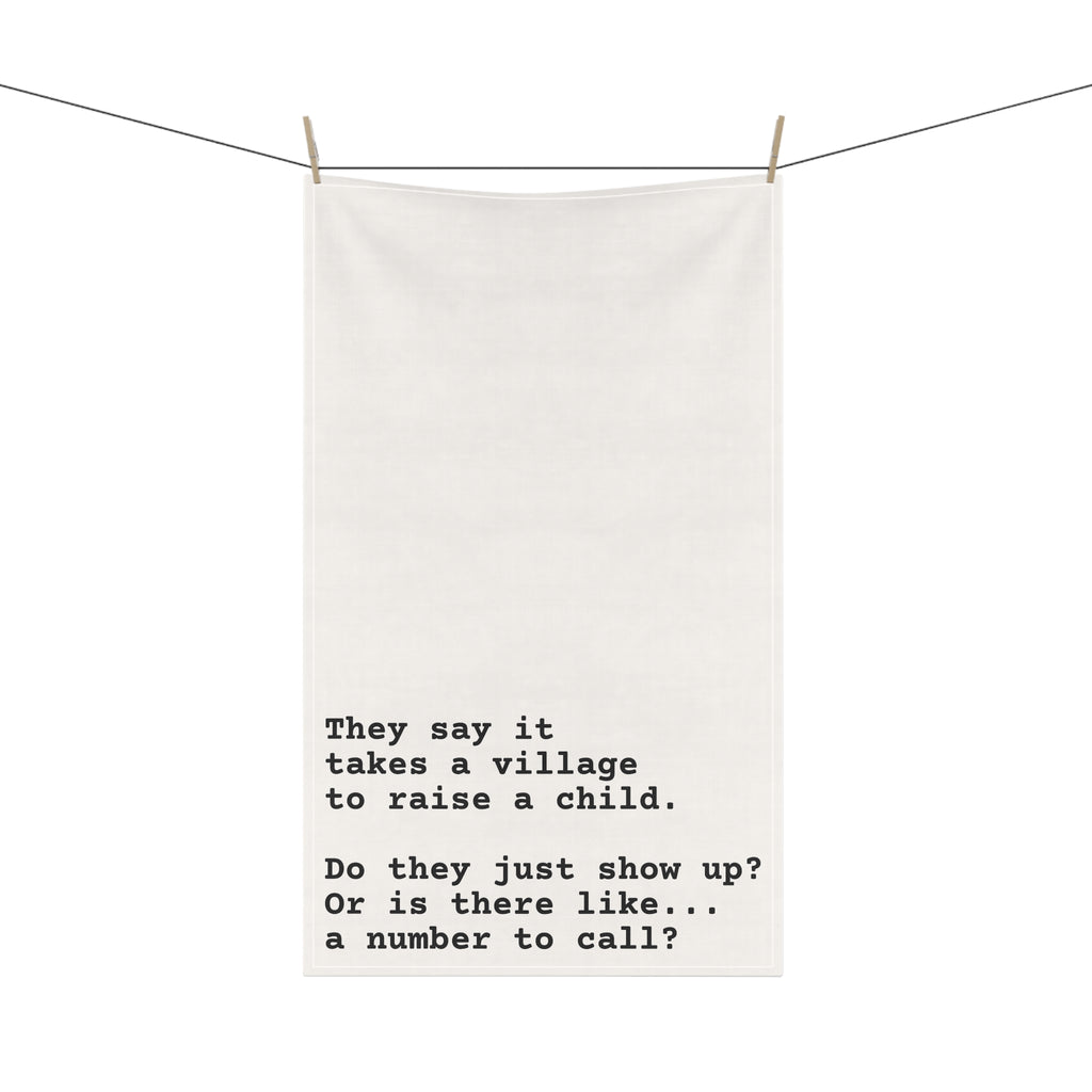 Village To Raise A Child Tea Towel - Cotton Kitchen Linens