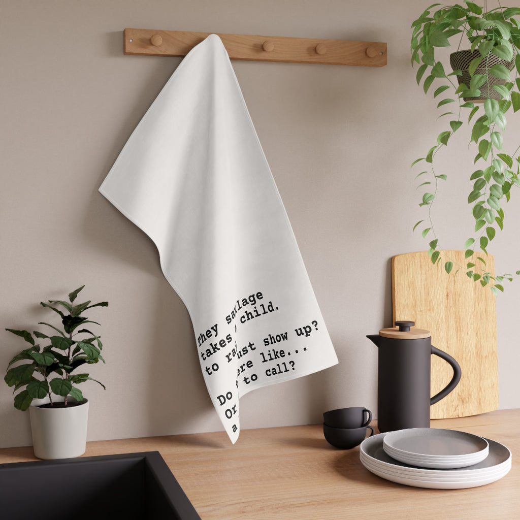 Village To Raise A Child Tea Towel - Cotton Kitchen Linens